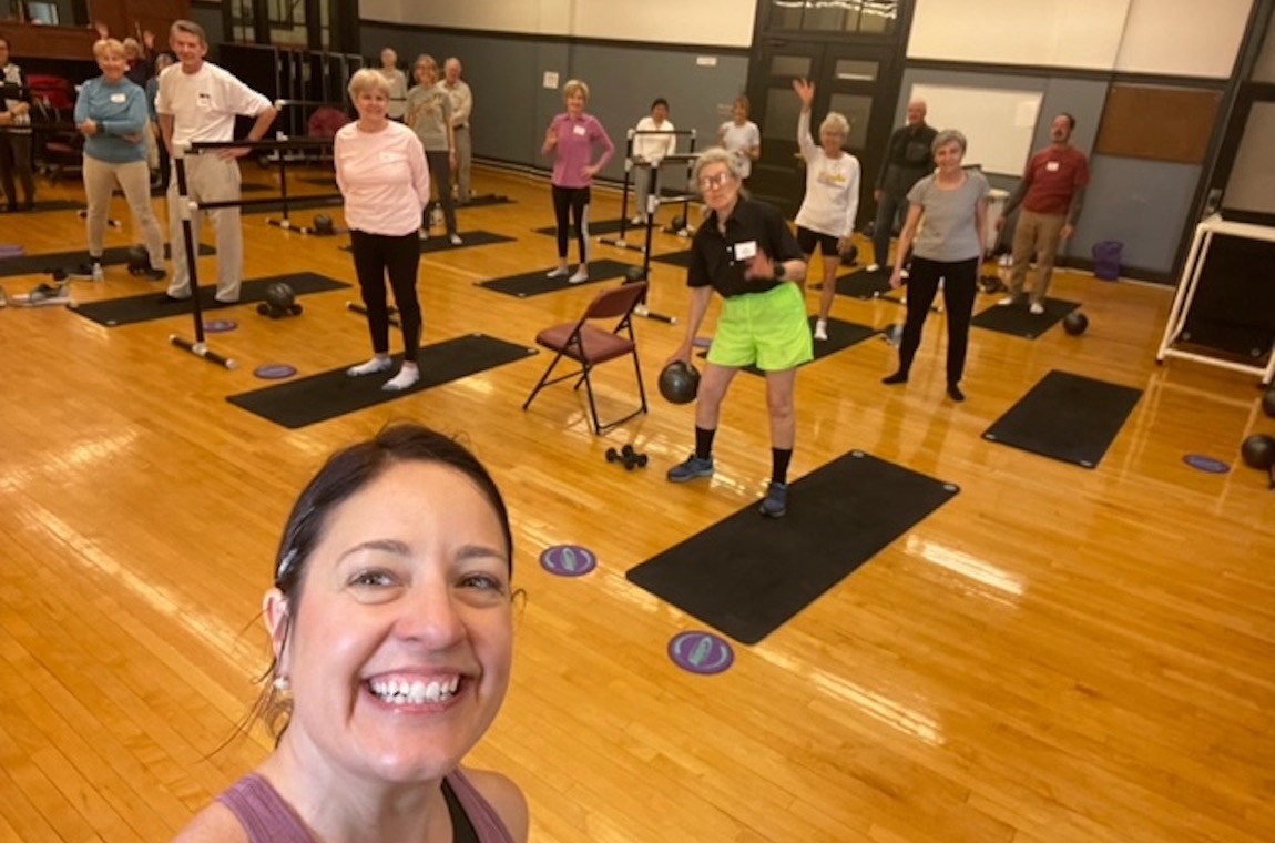 Retirees gather for a barre class!